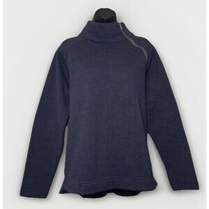 Ariat Shoulder Zip Asymmetrical Women Medium Blue Long Sleeve Preppy Equestrian